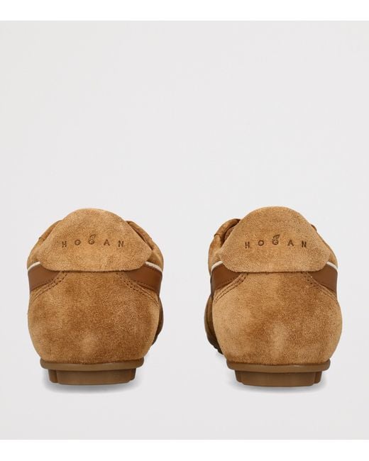 Hogan Brown Suede Allacciato Sneakers for men