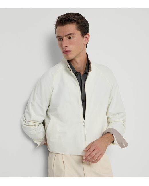 Brunello Cucinelli White Cotton-Blend Water-Resistant Jacket for men