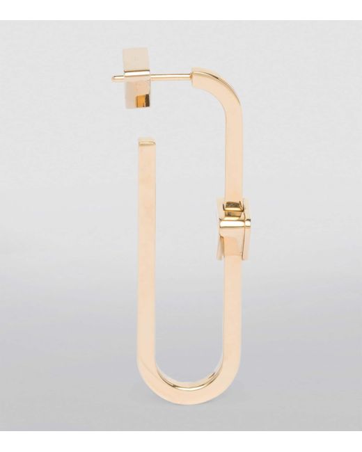 Prada White Triangle Hoop Earrings