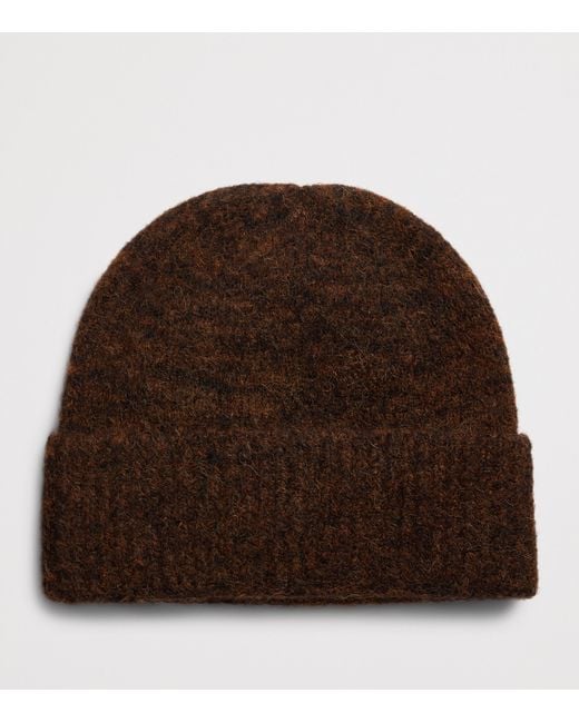 Represent Brown Wool-Blend Logo Beanie for men