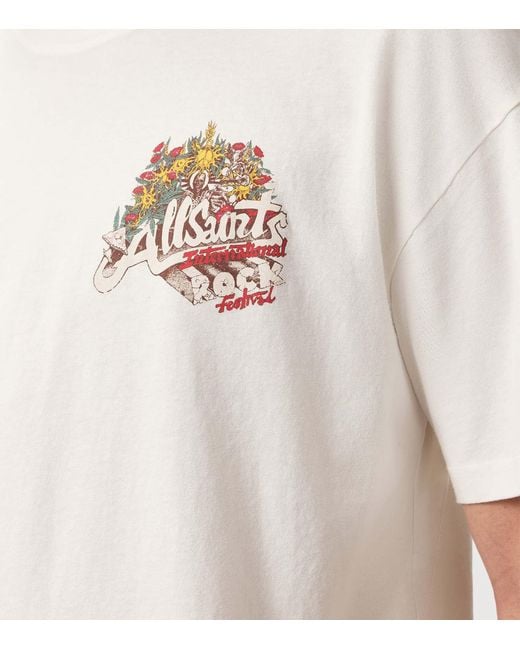 AllSaints White Organic Cotton Roque T-Shirt for men