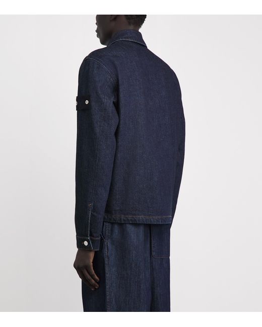 Stone Island Blue Denim Coach Jacket for men