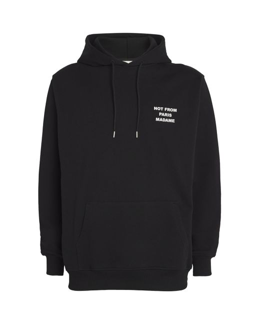 Drole de Monsieur Black Cotton Slogan Hoodie for men