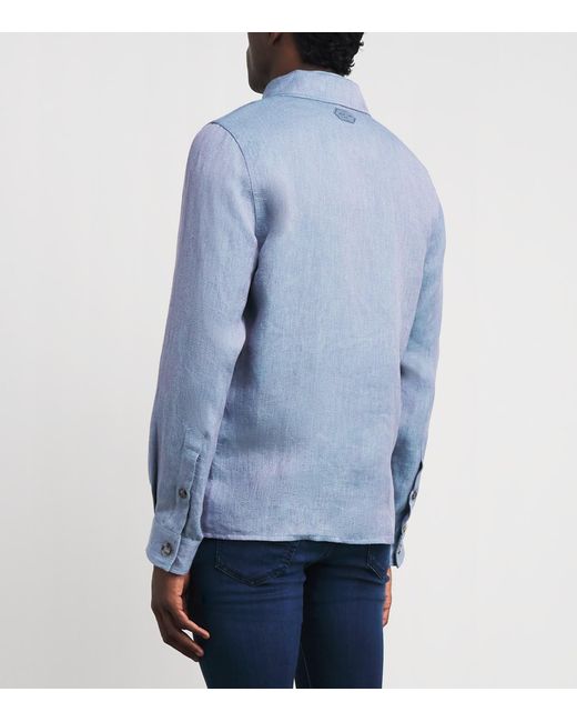 Jacob Cohen Blue Linen Overshirt for men