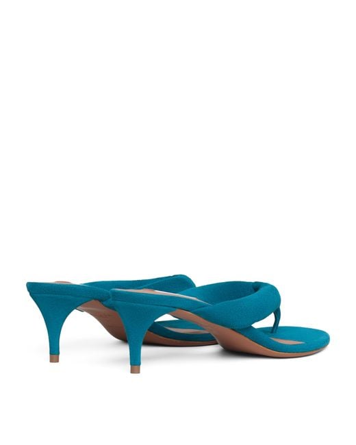 Alaïa Blue Suede Thong Mules 55