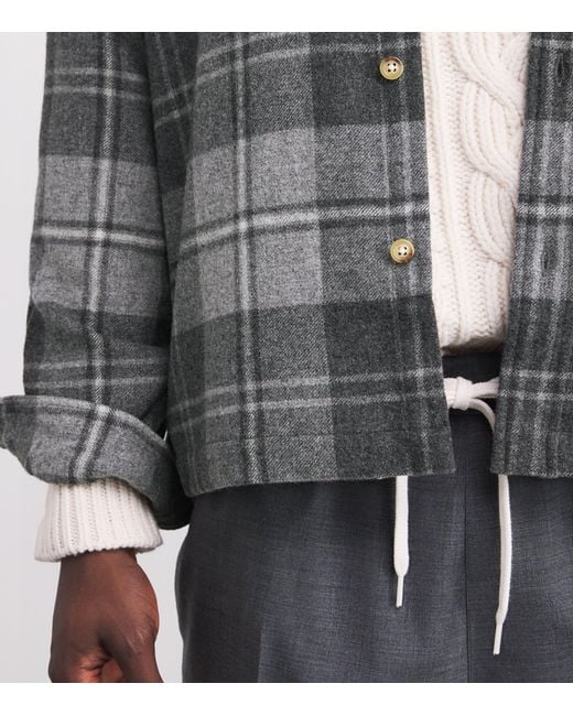 Polo Ralph Lauren Gray Wool Classic Fit Plaid Overshirt for men