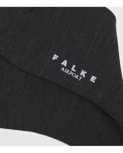 Falke Black Virgin Wool-Blend Airport Socks for men