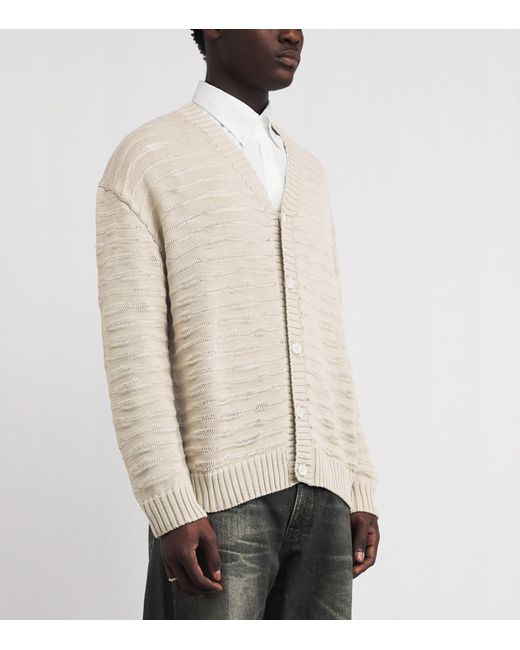 MM6 by Maison Margiela Natural Cotton Loose Rib Cardigan for men