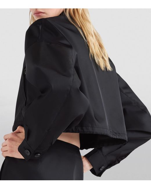 Prada Blue Crop Collared Re-Nylon Jacket