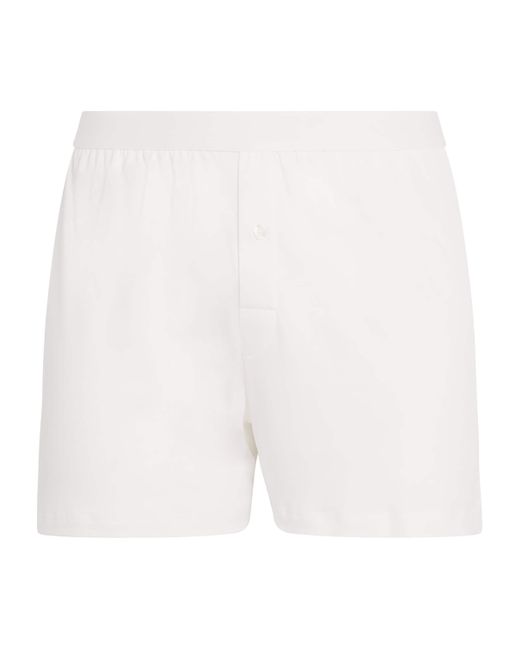 Sunspel White Sea Island Cotton Boxer Shorts for men