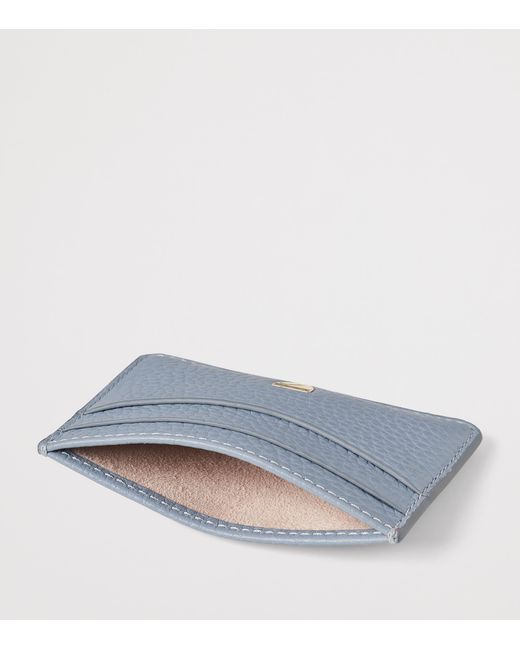 Aspinal Blue Leather Logo Card Holder