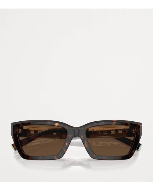 Tiffany & Co Brown Acetate Rectangular Sunglasses