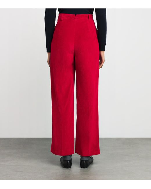 Weekend by Maxmara Red Corduroy Straight Trousers
