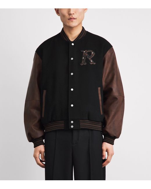 Represent Black Wool-Blend Bomber Jacket for men