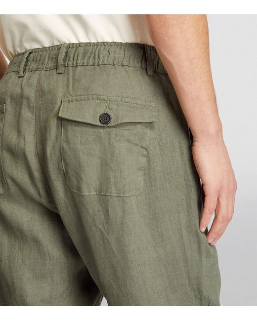 Oliver Spencer Green Linen Wide-leg Trousers for men