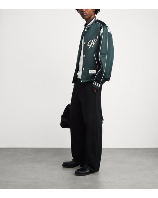 Wooyoungmi Green Logo Baseball Jacket for men