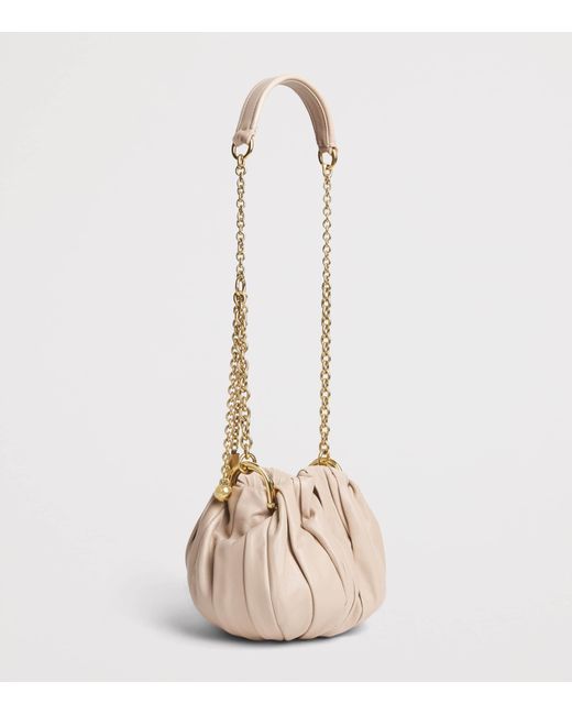 Chloé Natural Leather Plissé Shoulder Bag