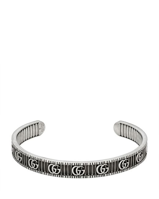 Gucci Metallic Sterling Silver Double G Bangle