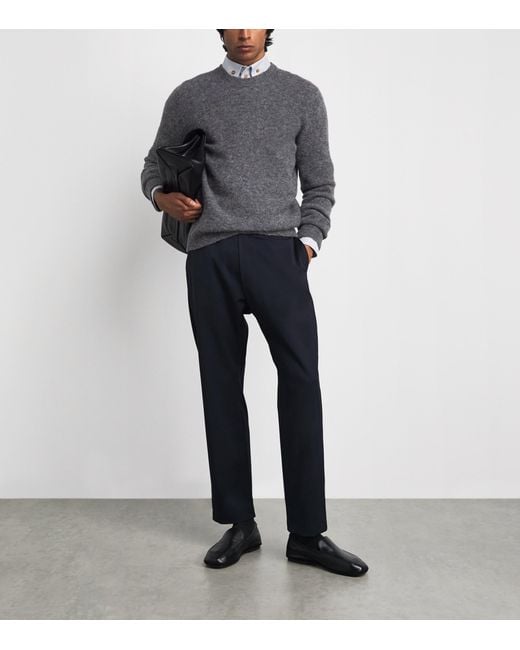 Barena Gray Alpaca-Blend Crew-Neck Sweater for men