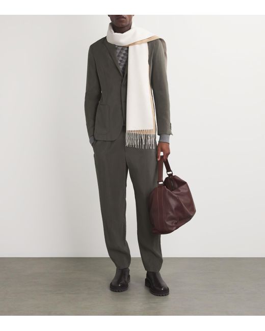 Giorgio Armani Gray Silk-Blend Upton Blazer for men