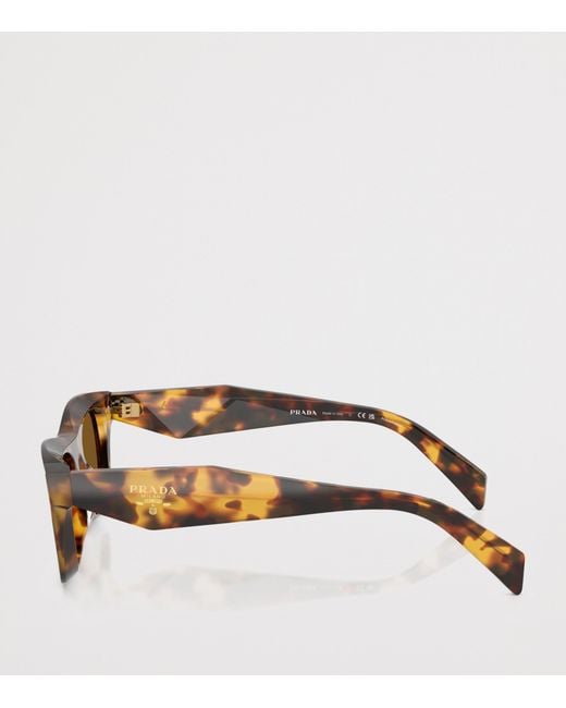 Prada Brown Acetate Rectangular Sunglasses