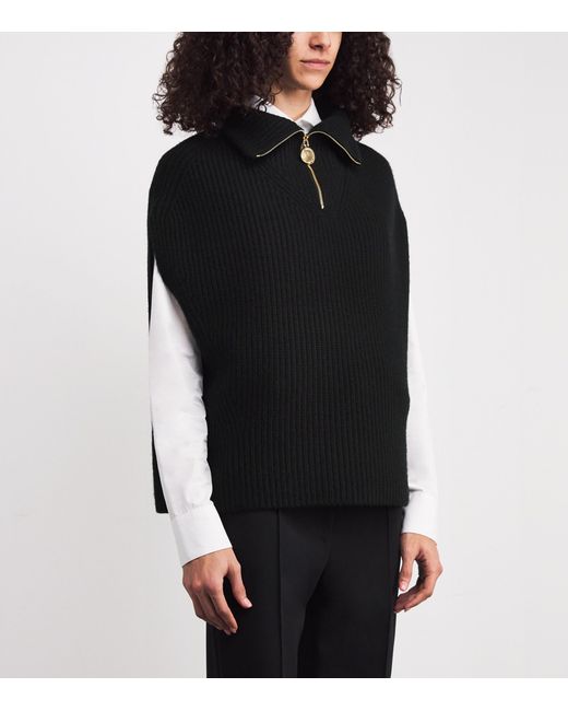 Joseph Black Cashmere-Blend Ribbed Raffet Sweater