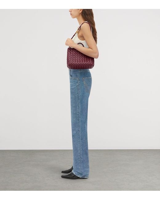 Bottega Veneta Red Small Leather Andiamo Top-Handle Bag