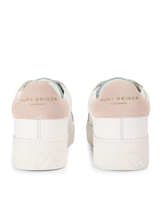 Kurt Geiger White Leather Kensington Cupsole Sneakers