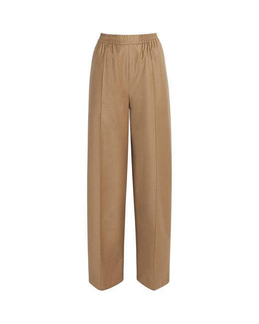 Yves Salomon Natural Wool-Silk Trousers