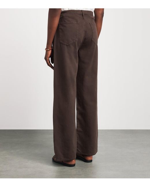 Rag & Bone Brown Drawstring Phoebe Wide-Leg Jeans