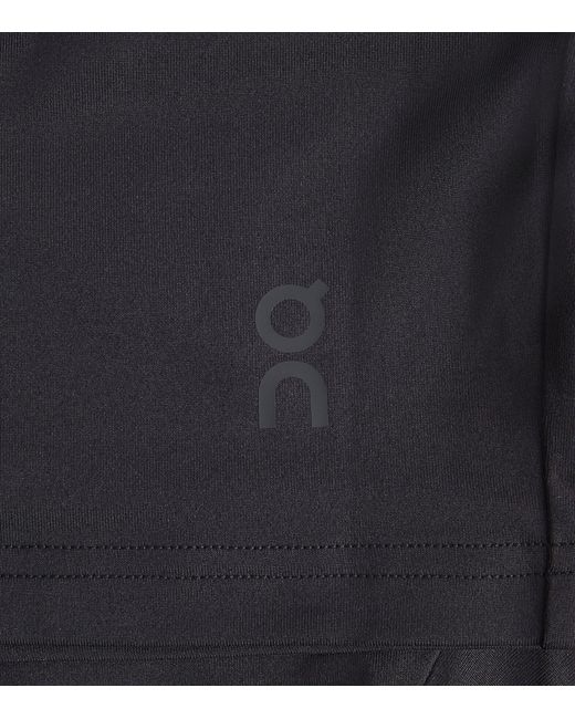 On Shoes Black Lg-Sleeve Studio Crop Top