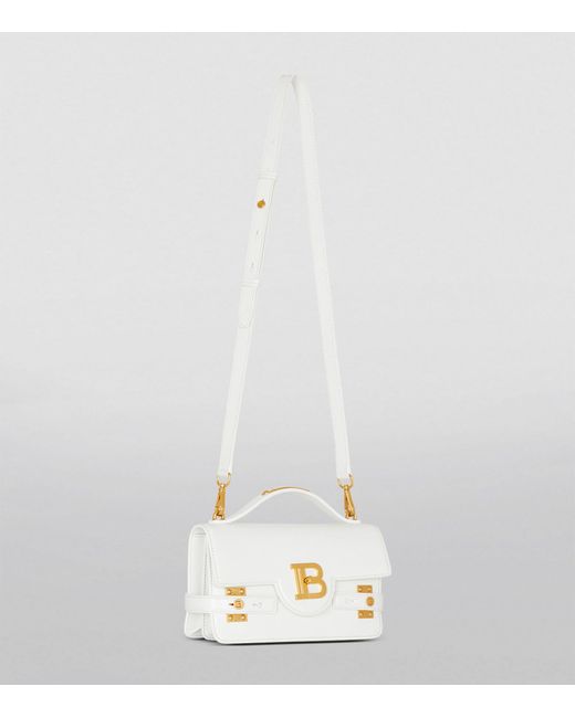 Balmain White Leather B-buzz 24 Top-handle Bag