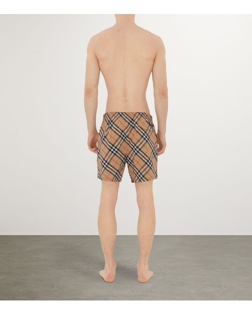 Burberry Yellow Check Swim Shorts for men