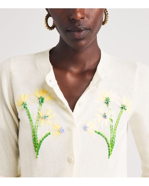 LEO LIN White Wool-Cashmere Claire Cardigan