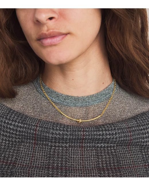 Spinelli Kilcollin Metallic And Diamond Arc Gravity Chain Necklace