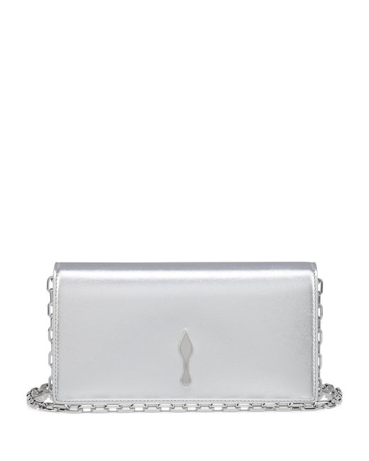 Christian Louboutin Gray Bettina Patent Leather Clutch Bag