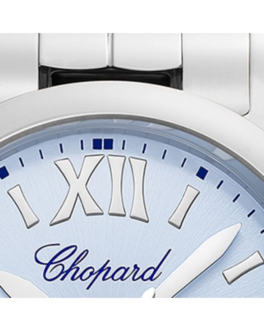 Chopard Gray Lucent Steel And Diamond Happy Sport Watch 36m