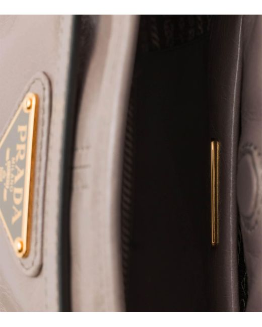 Prada Brown Mini Leather Bonnie Shoulder Bag