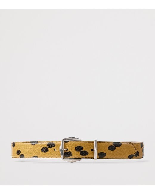 Jimmy Choo Brown Diamond Leather Belt