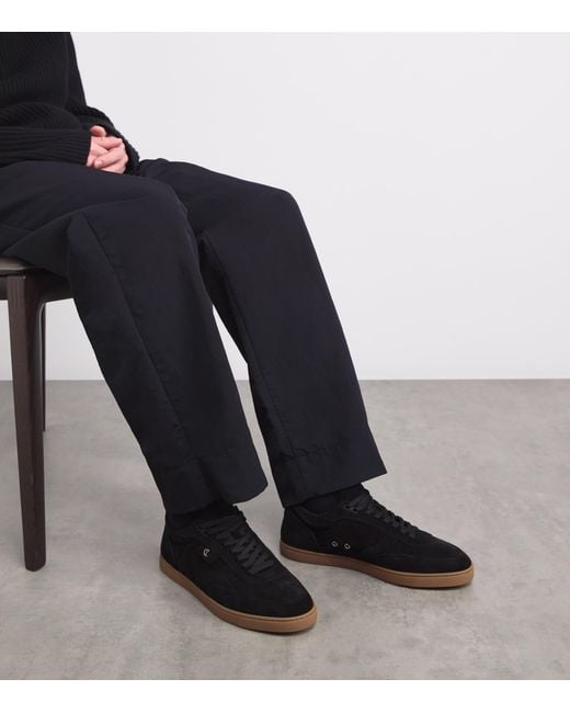 Christian Louboutin Black Tutti Rui Suede Sneakers for men