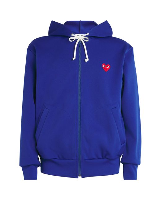 COMME DES GARÇONS PLAY Blue Zip-Up Heart Hoodie for men