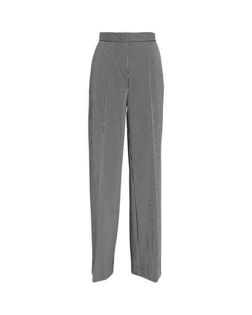 Max Mara Pinstripe Wide-leg Trousers in Gray | Lyst