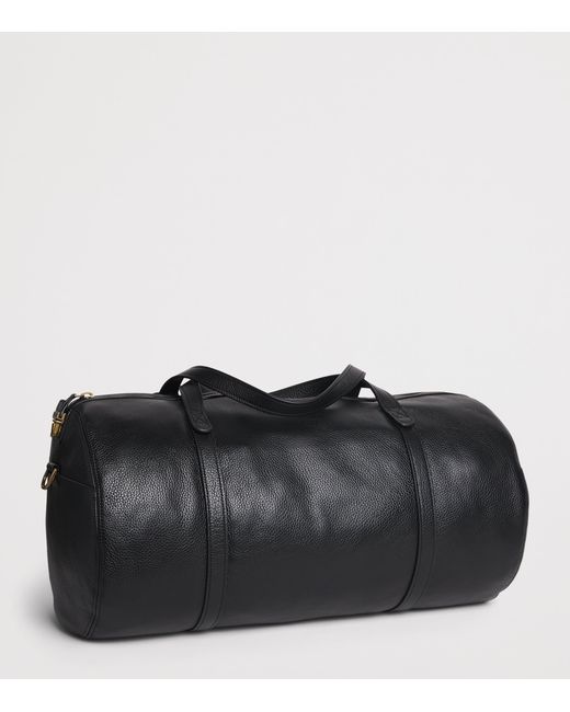 Emporio Armani Black Grained Leather Holdall for men