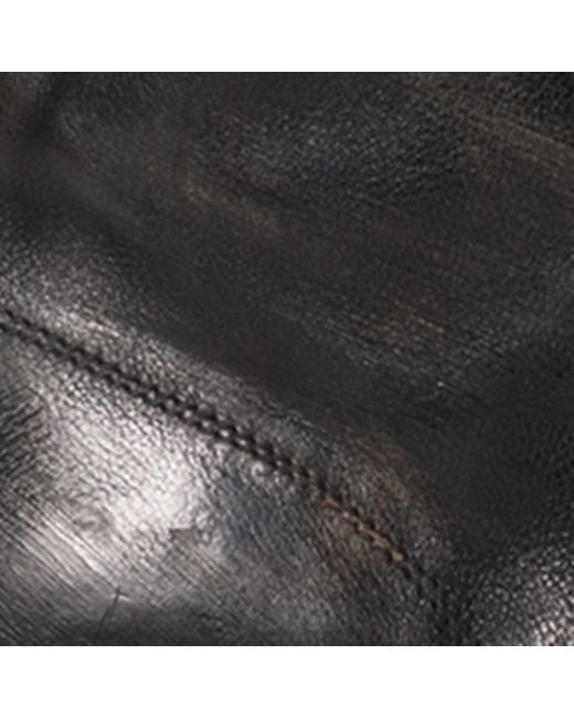 Miu Miu Black Leather Lace-Up Boots