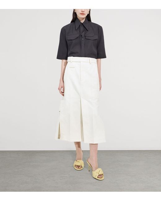 Bottega Veneta Natural Leather Knot Cherry Mules 90