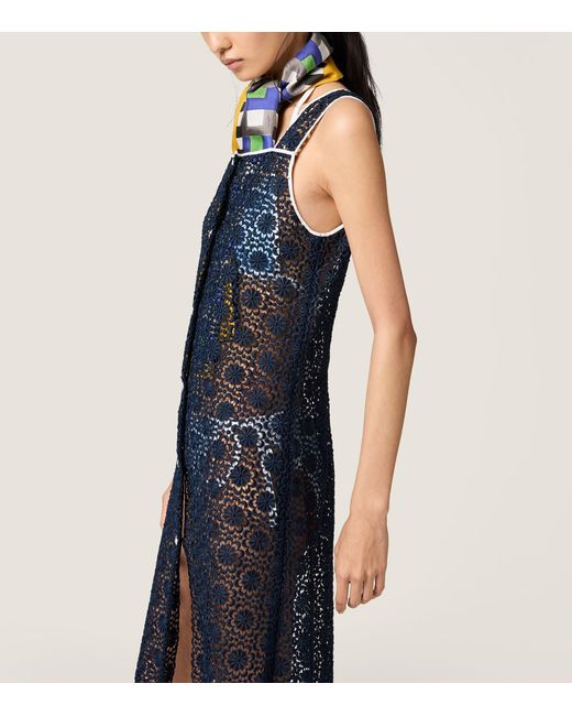 Miu Miu Blue Macramé Mini Dress