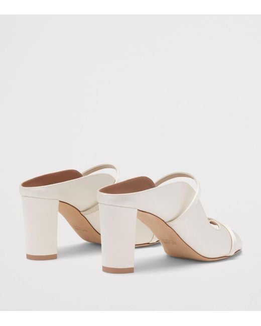 Malone Souliers White Satin Norah Heeled Sandals 70
