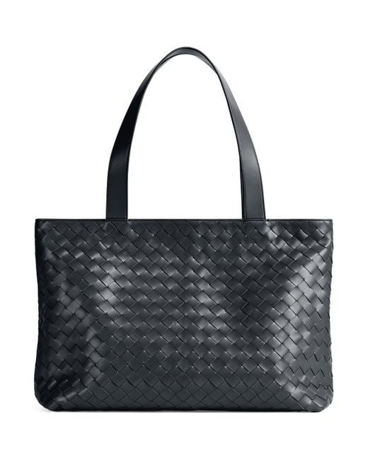 Bottega Veneta Black Small Leather Zipped Tote Bag for men