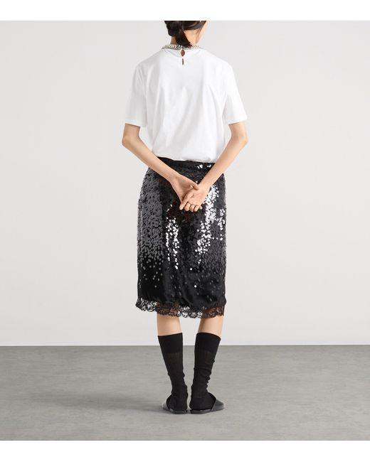 Prada White Cotton Embellished T-Shirt