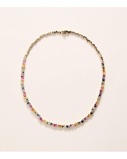 Suzanne Kalan Natural And Sapphire Bold Tennis Necklace